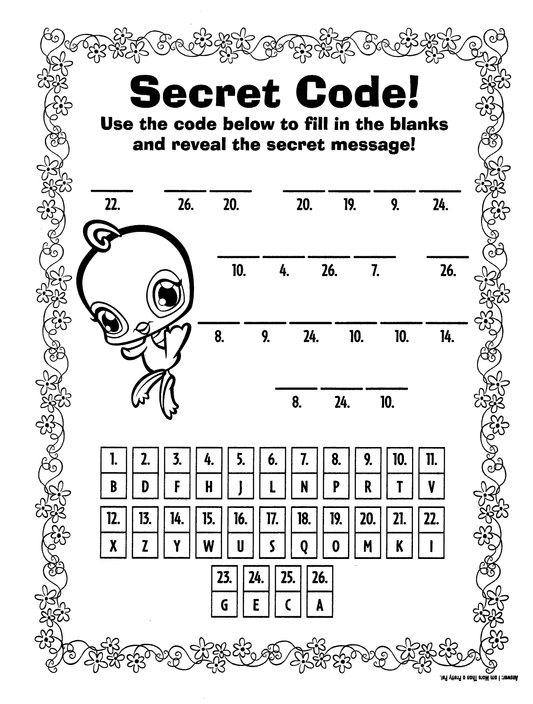 Littlest Pet Shop Activity: Secret Code!