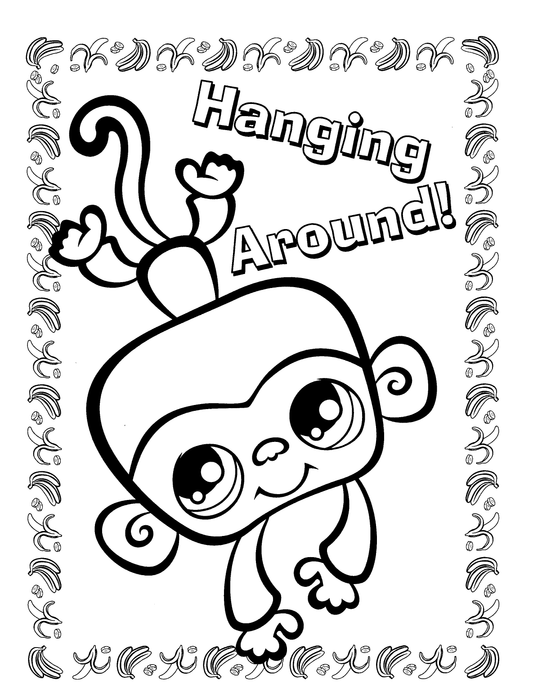 🐵 LPS Monkey Coloring Pages