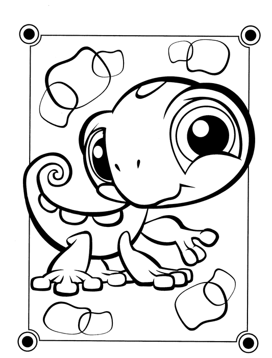 🦎 LPS Gecko Coloring Pages