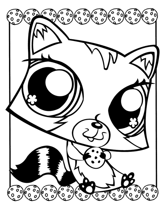 🦝 LPS Raccoon Coloring Pages